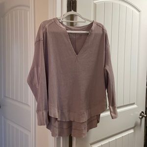We The Free Thermal/Waffle Top Size Small in Purple